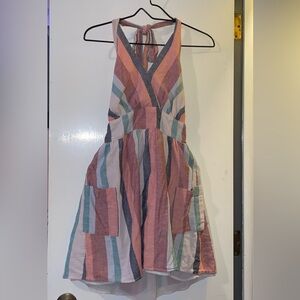 EASTER DRESS 🐣Striped Multicolor halter Dress